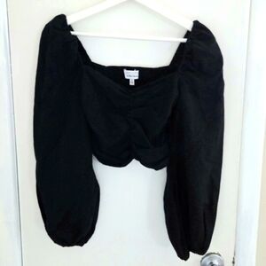 & Other Stories Black Puff Sleeve Blouse